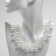 Necklace with pearls "canvas", beads No. 10, 14, milk color in silver, 40 cm