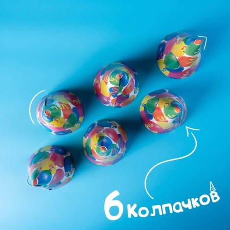 Paper cap “holiday”, balls and serpentine, set of 6 pcs.-5