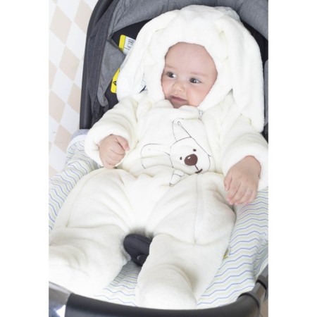Plush overalls, height 80, beige color-1