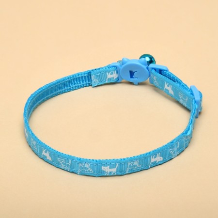Koska's collar "Pussy", with a bell and suspension, 30 x 1 cm, polyester, blue-1