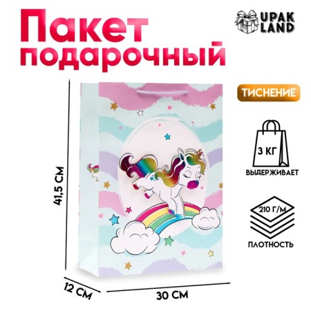 Laminated “Cute Unicorn” package, 30 × 41.5 × 12 cm