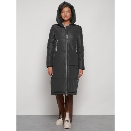 Coat insulated winter female, size 48, dark gray color-4