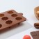 Form for chocolate of the share "Truffli", silicone, 21 × 10 × 2.2 cm, 15 cells, brown color