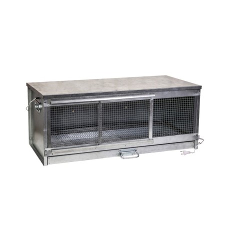Bruder for chickens, 100 × 40 × 45 cm, with a pallet, with a lamp cartridge, metal