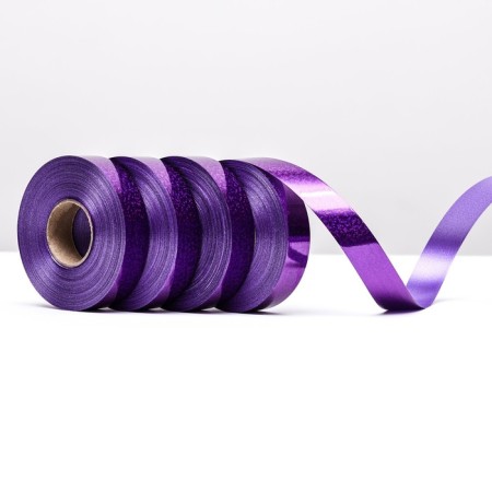 Holographic tape for decor and gifts, purple, 2 cm x 50 m-1
