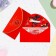 The envelope "Congratulations!" Cutting, embossing, software touch, red flower