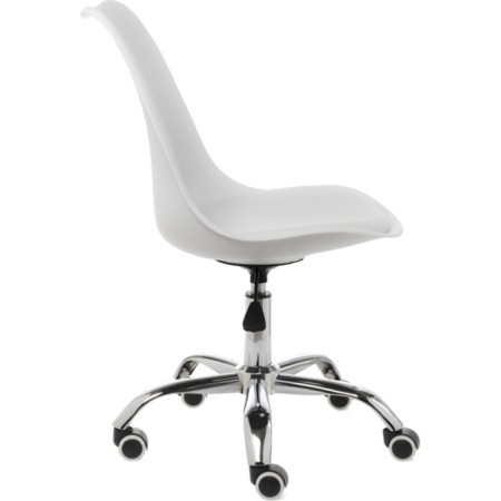 Computer chair Kolin Metal/Eco -leather/Plastic, Chrome/White 49x56x79 cm-1