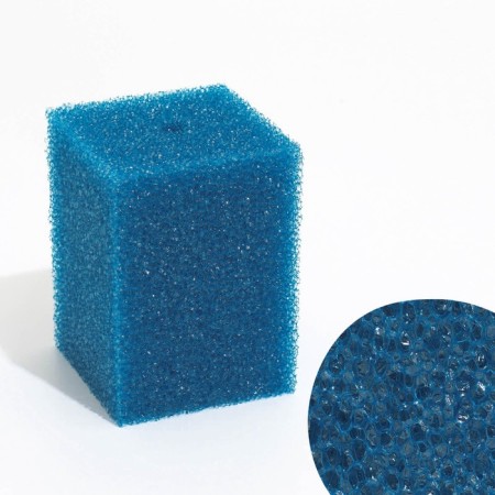 Rectangular sponge for filter No. 10, coarse, 10 x 10 x 14 cm, blue