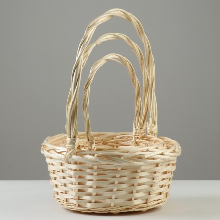 A set of wicker baskets, D27x12/37 cm, D22x12/32 cm, D17x10/28 cm, 3 pcs, Ivas-1