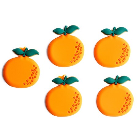 Decor silicone "Mandarins" set of 5 pcs., Size 1 pc. - 3.4 × 3.6 × 0.3 cm, glue pads