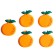 Decor silicone "Mandarins" set of 5 pcs., Size 1 pc. - 3.4 × 3.6 × 0.3 cm, glue pads