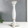 Polystone candlestick for 1 candle "lush sheet" white 26.5x9x9 cm