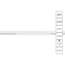 Магнитный трековый светильник Arte Lamp Linea A4663PL-1WH, LED, 20 Вт, 2.2х60.5х4.3 см, 1020 Лм, белый
