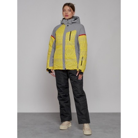 Ski jacket female winter, size 42, yellow color-8