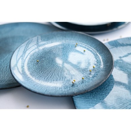 Black dining plate "Rimini", d = 27 cm, blue color-3