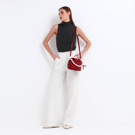 Cross-Bodi bag, cord department, burgundy color-7