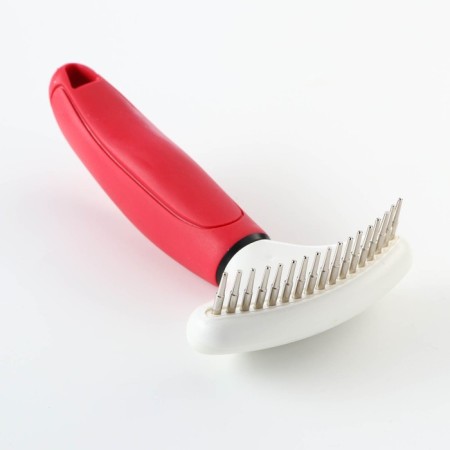 Comb for wool with rotating cloves of Pimium diode, 9.5 x 17 cm, red-1