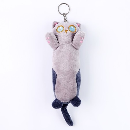 Soft toy "Cat", on a key fob, 17 cm, Mix color