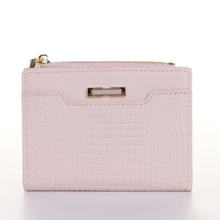 Women's wallet on the button, pink color-2