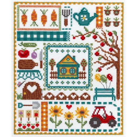 Embroidery set "Sempler. In your favorite cottage »20 × 16 cm