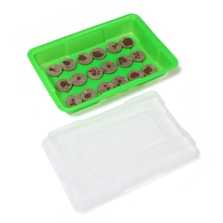 Mini-Pirate for seedlings: peat tablet D = 4.2 cm (18 pcs.), Greenhouse 36 × 25 cm, green-1
