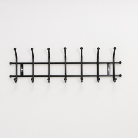 Wall hanger for 7 hooks, 69 × 21.5 cm, black color-2