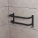 Holder for towels double, 39.5 cm, 2 hooks, stainless steel, black color