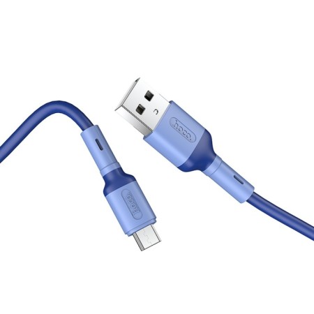 Hoco X65, microUSB - USB, 2.4 A, 1 m, tpe braid, blue-1