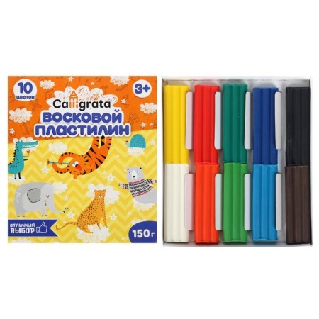 Soft plasticine (wax) calligrata, 10 colors, 150 g