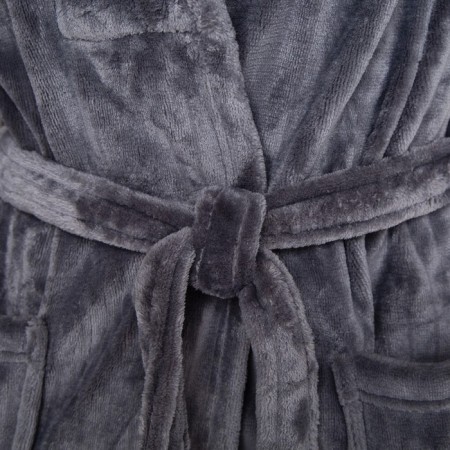 Unisex bathrobe Lovelife "Hygge" color gray, one size, microfiber, 100% p/e, 250 g/m2-5