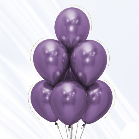 Latex ball 12 "Reflex, purple, chrome, set of 50 pcs.-2