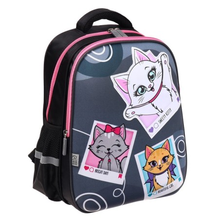 Frame backpack Calligrata, 39x30x14 cm, "kittens", for a girl-15