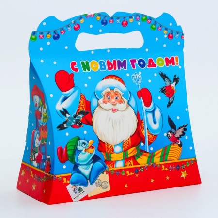 New Year. Gift box New Year's handbag "Telegram" with animation 25.5 x 11 x 20 cm.-1