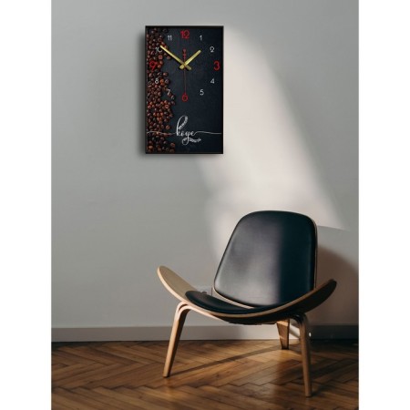 Carty clock is wall-mounted, interior "the tastier the coffee, the kinder the morning", a smooth move, 57 x 35 x 4 cm-2