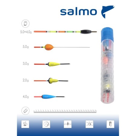 Floats polyurethane. Salmo pu take and catch in a 5pcs tube. kit