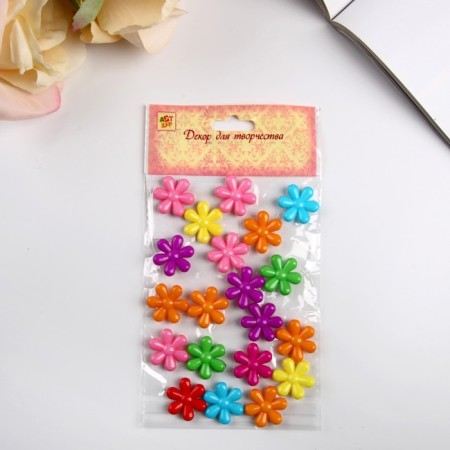 Beads for creativity plastic "Bright daisies" set of 20 pcs 2.3x2.3 cm-3