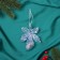 Christmas tree decoration "Magic leaf" 11.5x8 cm, purple overflows