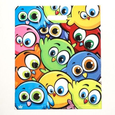 Package "Funny Birds", polyethylene with a cut pen, 38x45 cm, 60 μm set 5 pieces