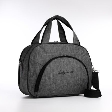 Road bag with lightning, external pocket, gray color