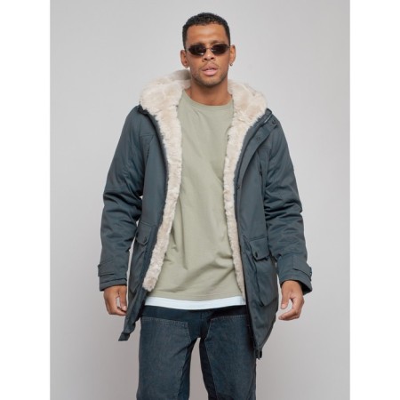 Winter male park, size 48, dark gray color-7