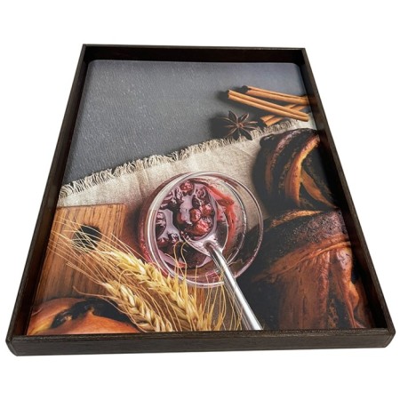 Wooden tray Panairo Lavarna, Birch Birch, Size 41.5x29.5x2.5 cm-3
