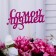 Topper "The best", fuchsia 13x7.1 cm