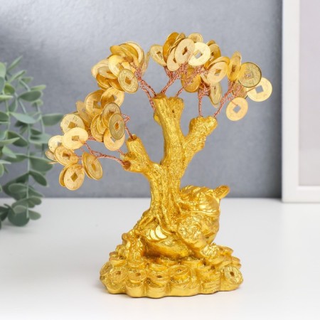 Bonsai Cash tree "Golden toad on coins" 90 coins 18.5x18x9.5 cm-3