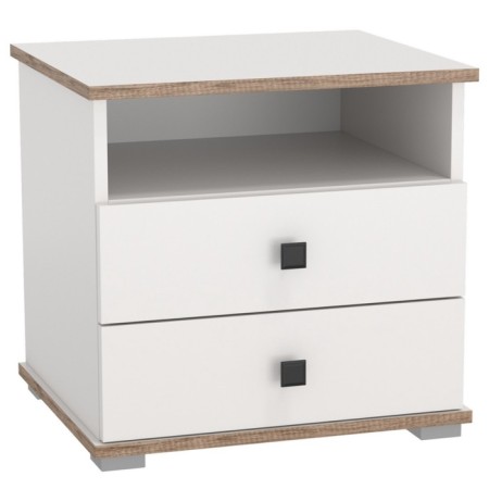 Liberty bedside table 51.17, 480 × 429 × 460 mm, support h = 20 mm, white / oak canyon