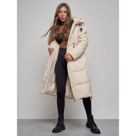 Coat insulated winter female, size 44, color light-beige-11