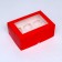 Packaging for cupcakes with a window for 6 cellulose cupcakes, scarlet, 25 x 17 x 10 cm