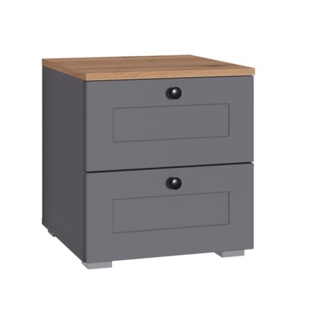 Tumbling bedside Austin 16.152, 400x419x439, gray graphite/oak gold