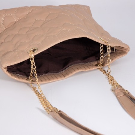 Zipper bag with lightning, beige color-5