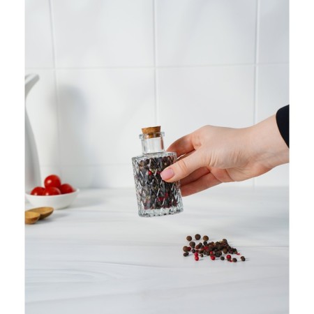 Glass jar for spices with a cork lid of the parf. Openwork ", 100 ml, 10 × 5 cm-5