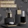 A set of accessories for the bathroom "Agat", 4 items (dispenser, soap dish, 2 glasses), black color